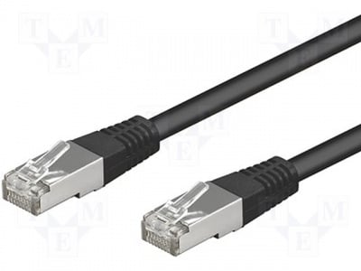 Кабел F/UTP5-CCA-075BK Patch cord; F/UTP; 5e; многожичен; CCA; PVC; черен; 7,5m